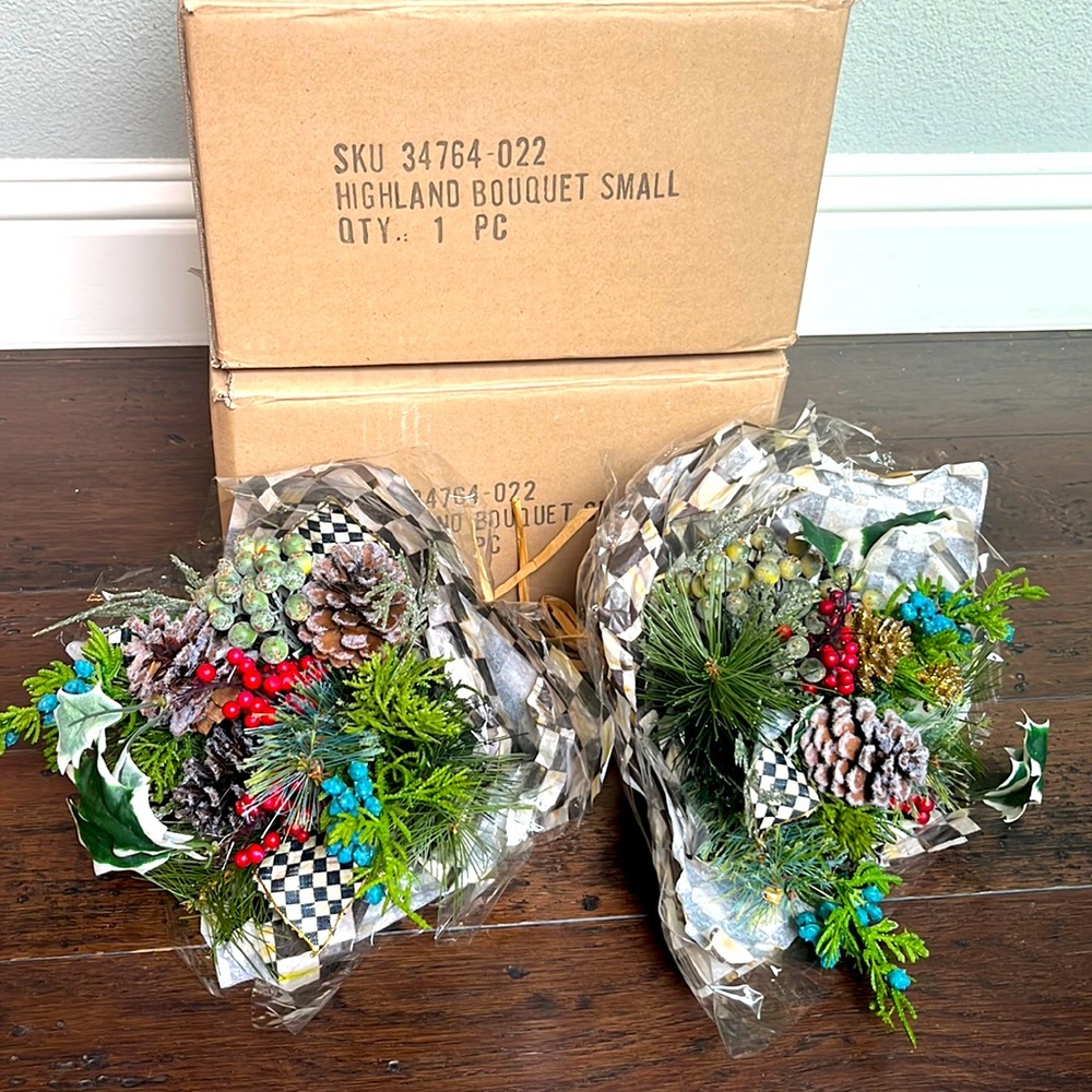 MacKenzie Childs Set of 2 Highland Bouquets Small